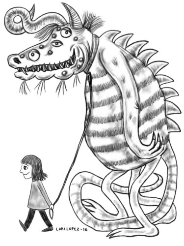 Illustration:  Walking The Monster